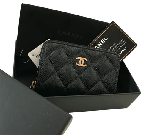 chanel flat card holder|Chanel card holder zip around.